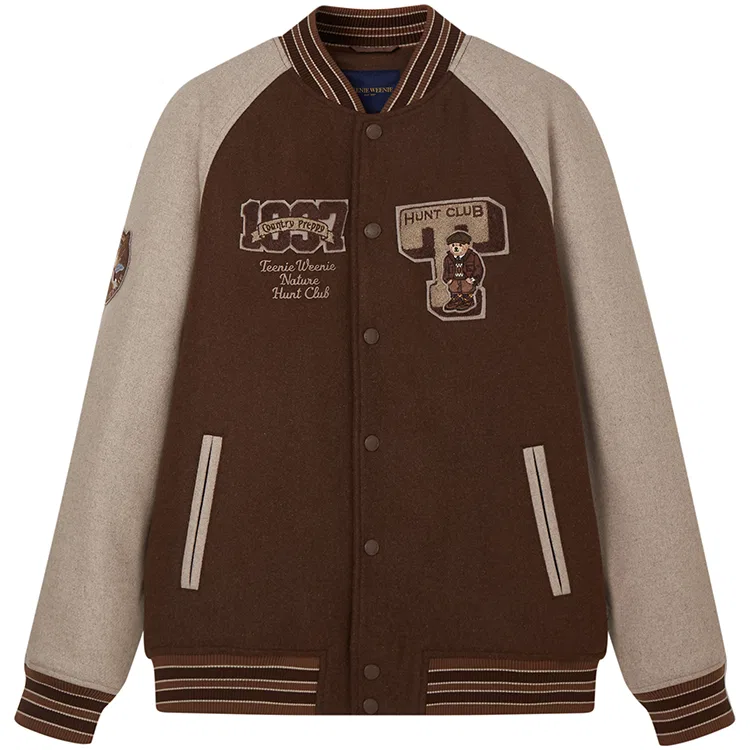 Детская бейсбольная куртка с воротником-стойкой и принтом Cityboy FW23, Teenie Weenie Men, Burgundy — фото 3