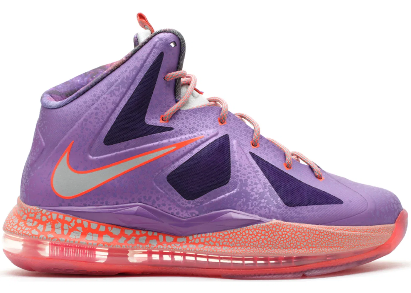 Детские кроссовки для мальчиков Nike LeBron X Nike, Laser Purple/Strata Grey-Total Crimson