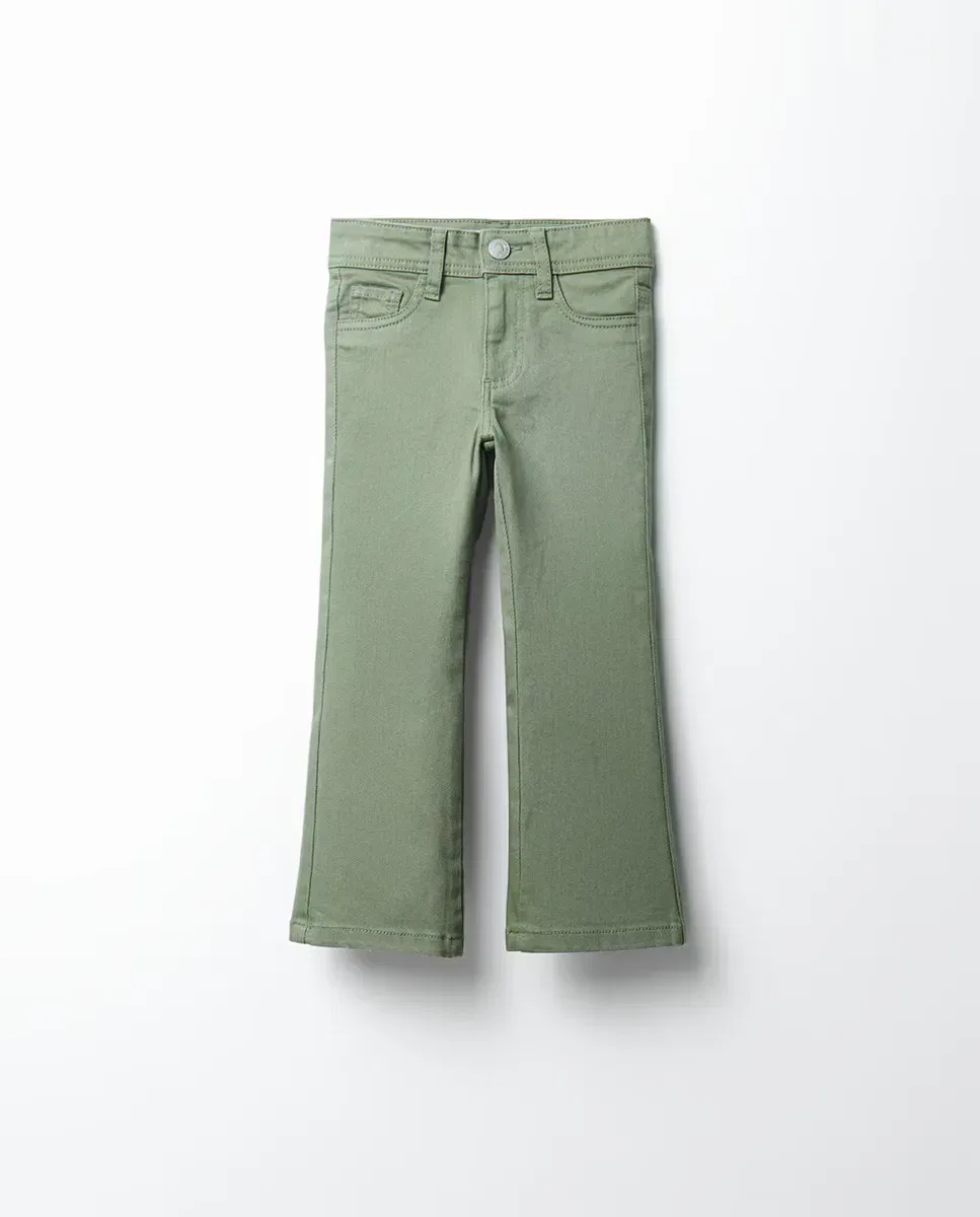 Детские брюки-клеш для девочек Twill Flare Basic Sfera, 530 Verde Oscuro
