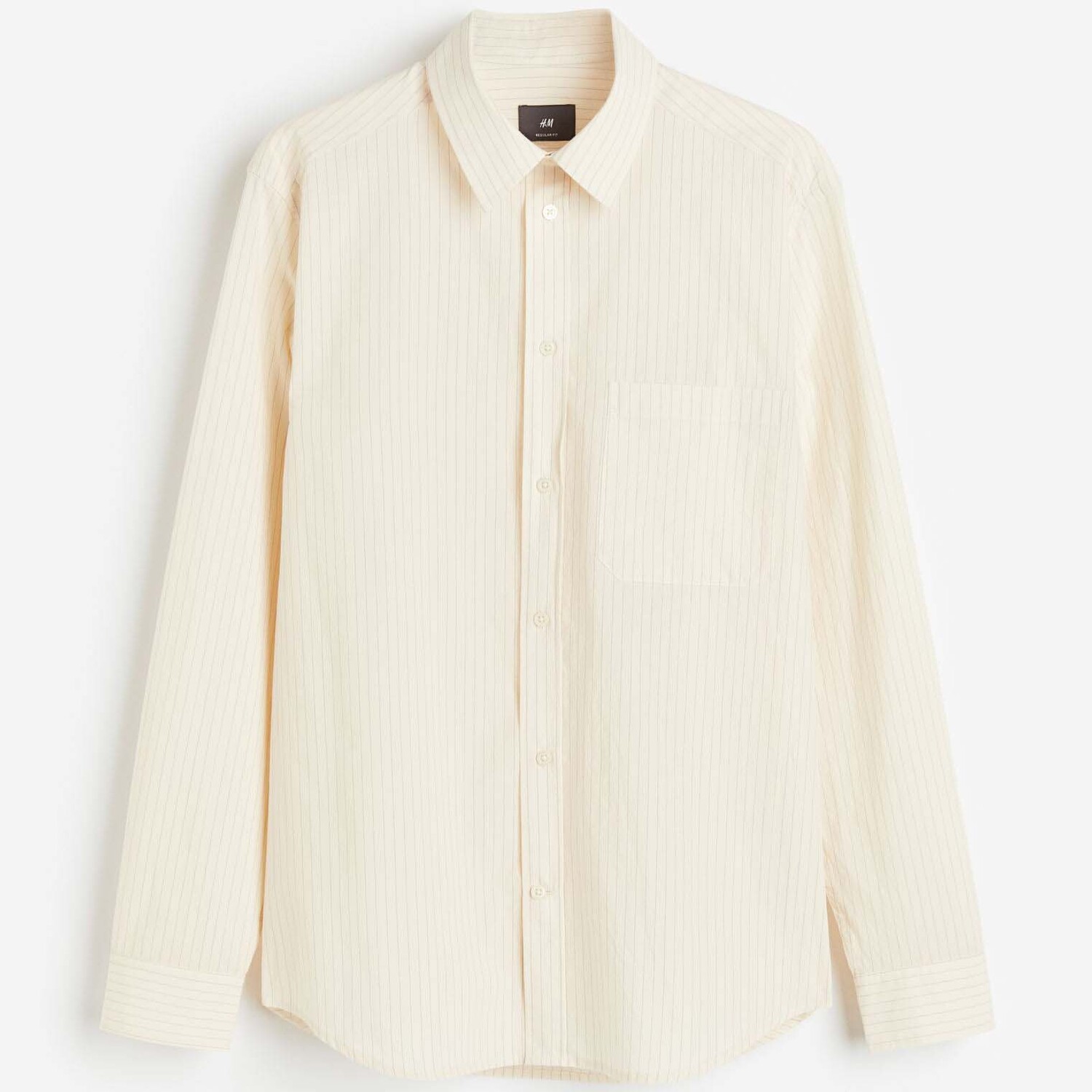 

Рубашка H&M Striped Regular Fit, кремовый