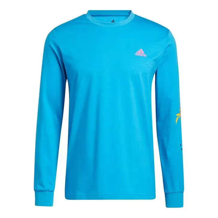 Лонгслив с принтом для баскетбола Adidas, синий