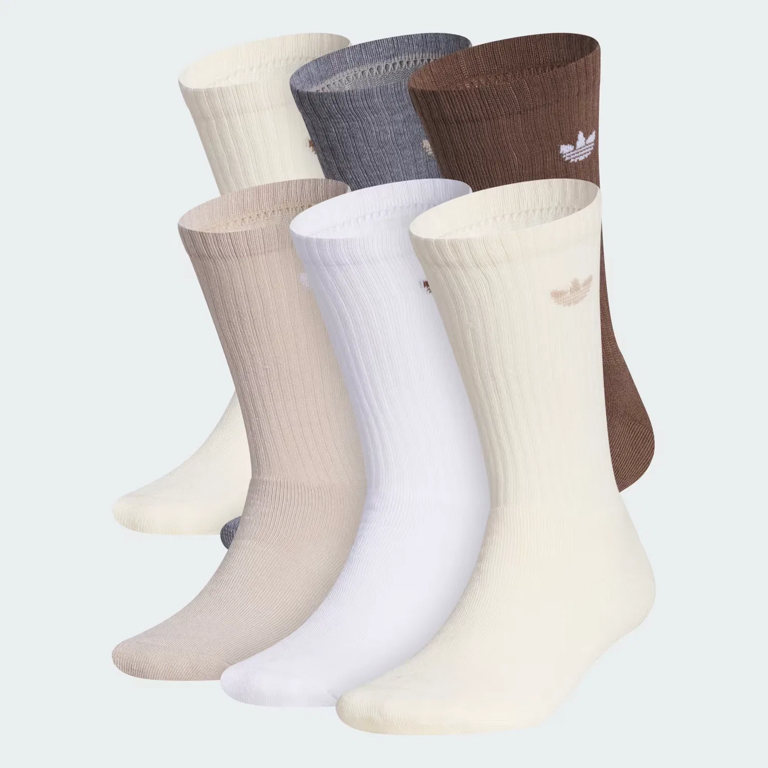 Носки высокие, 6 пар, Trefoil 2.0 Adidas Originals, бежевый/Wonder White/Magic Earth