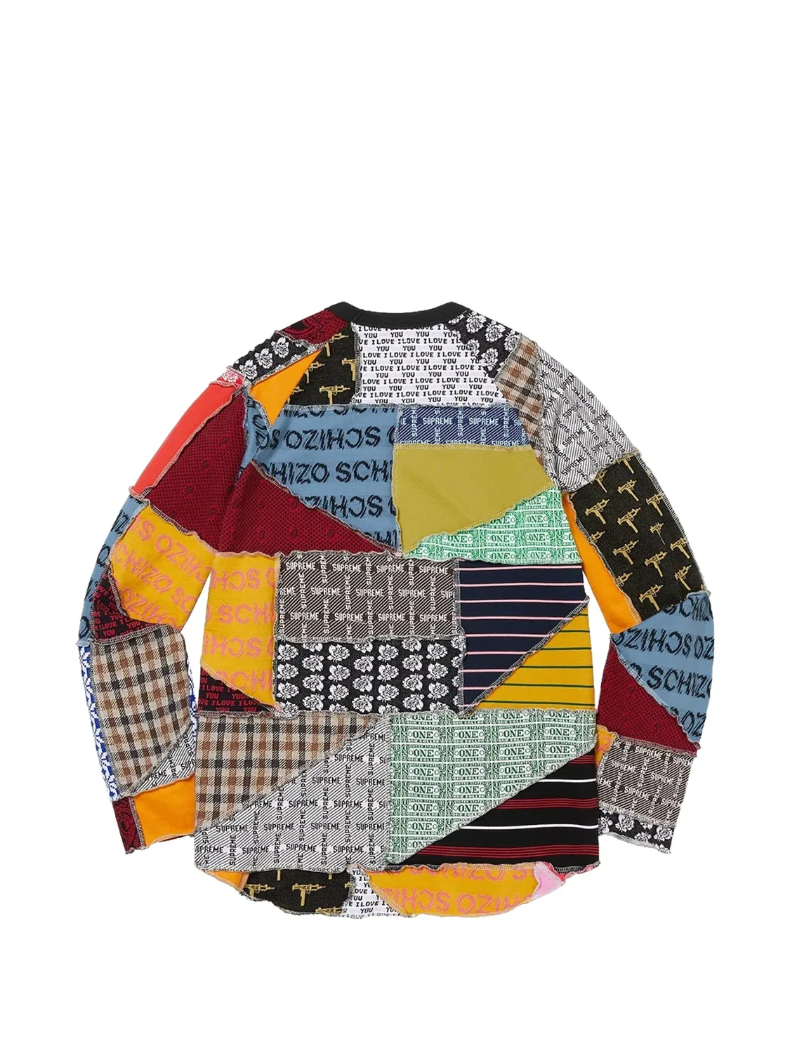 Жаккардовая футболка в технике пэчворк Supreme, оранжевый — фото 2