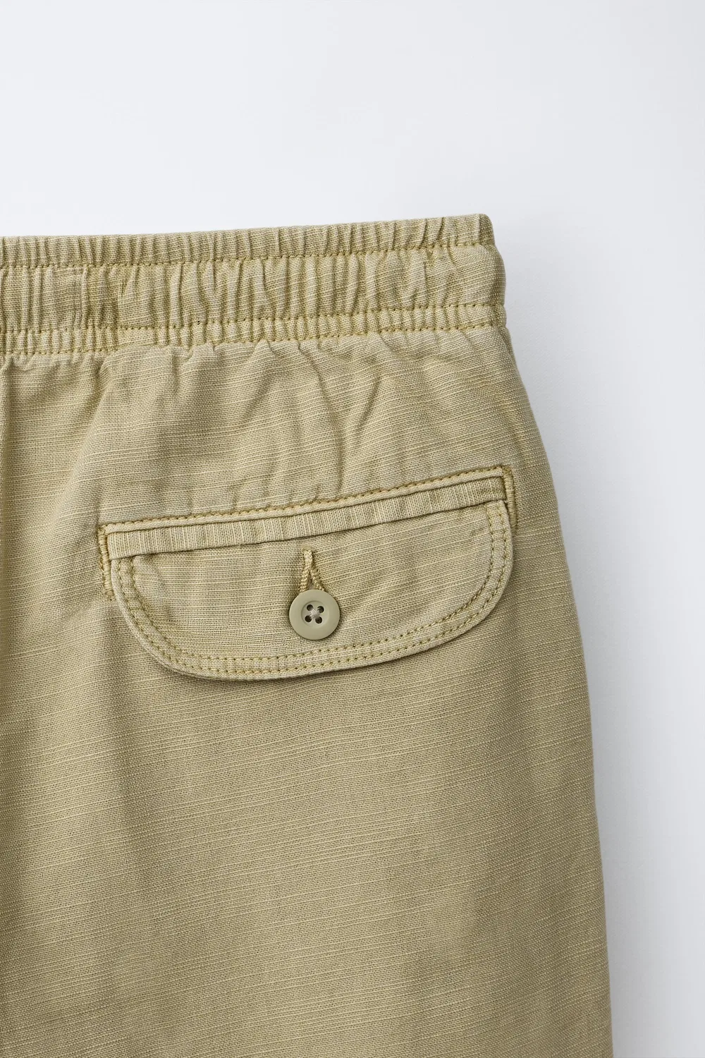 Хлопковые свободные брюки ZARA, Khaki — фото 4