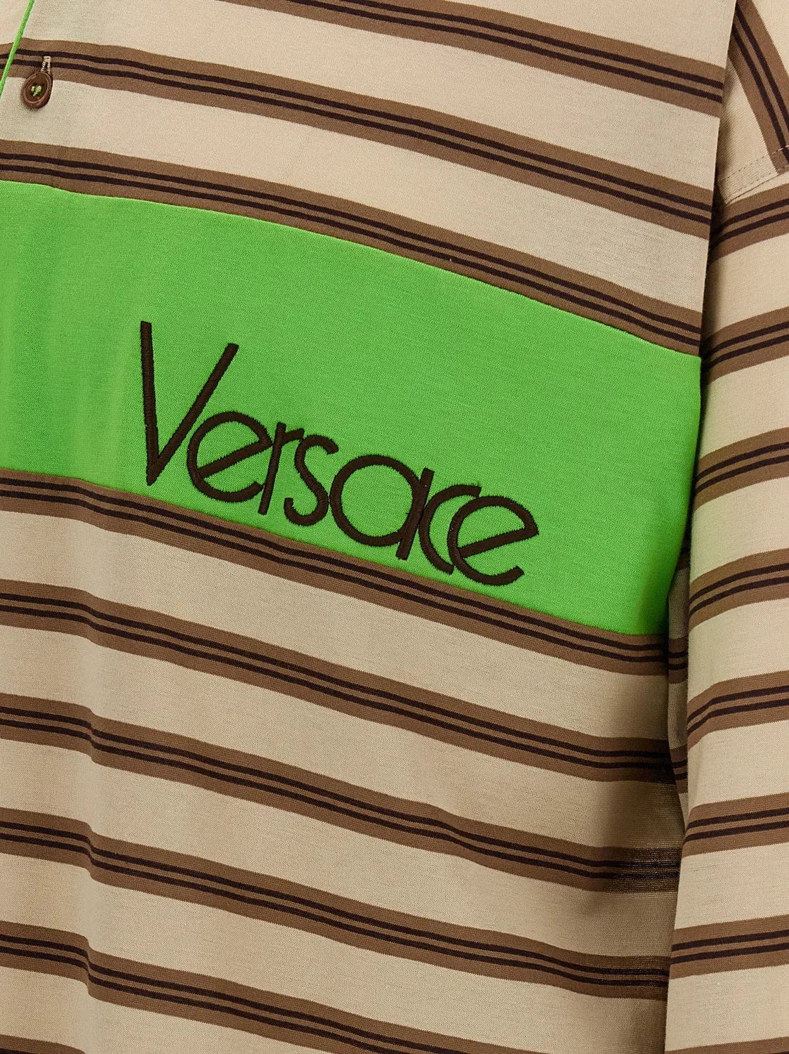 Поло-рубашка интарсия VERSACE, мультицвет — фото 4