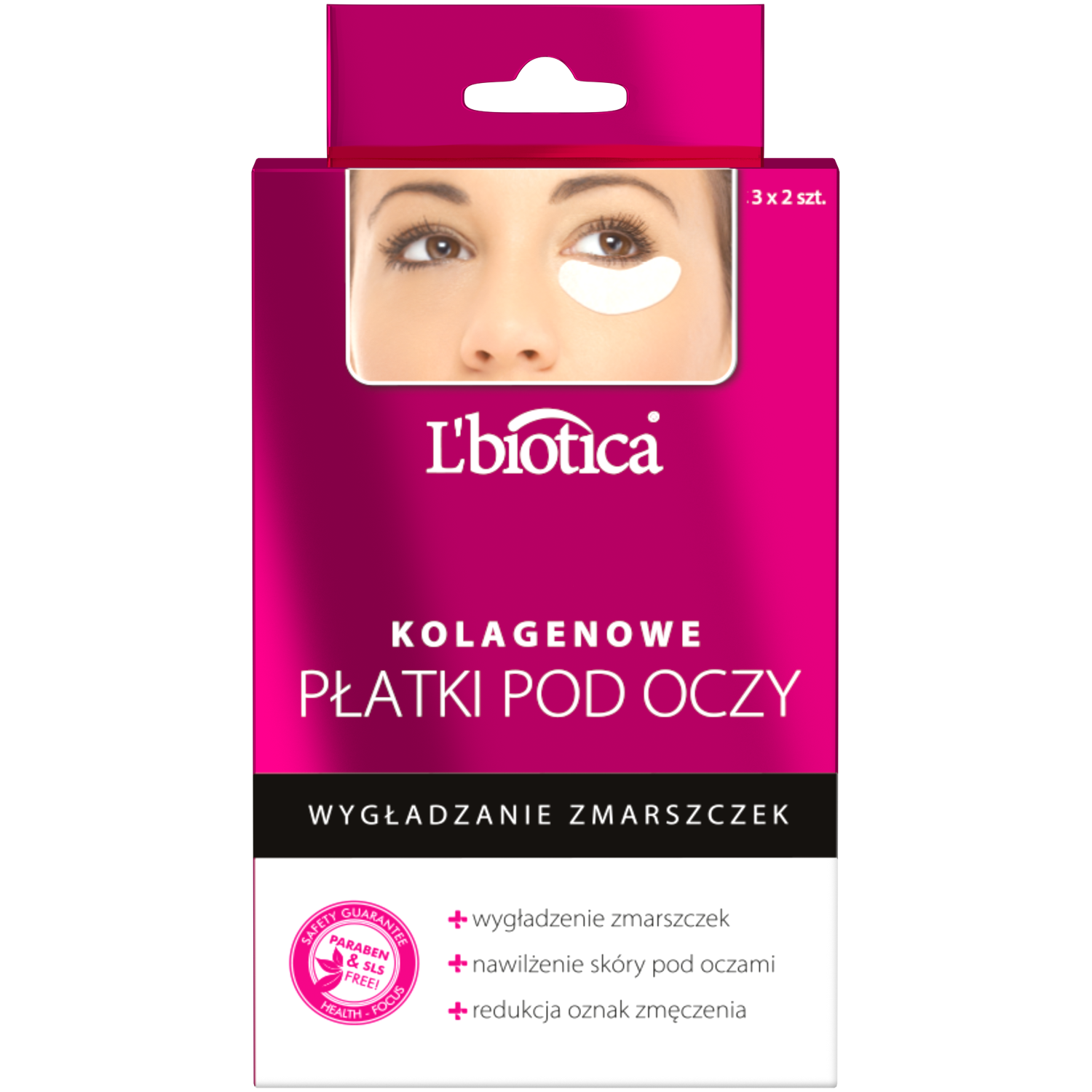 L'biotica Collagen Коллагеновые подушечки для глаз, разглаживающие морщины, 3х2 шт./1 уп. - фото