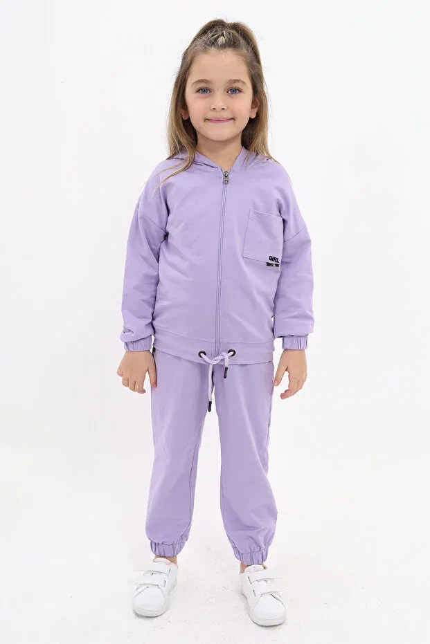 Детский спортивный костюм для девочек с вышивкой Toontoy, Lilac