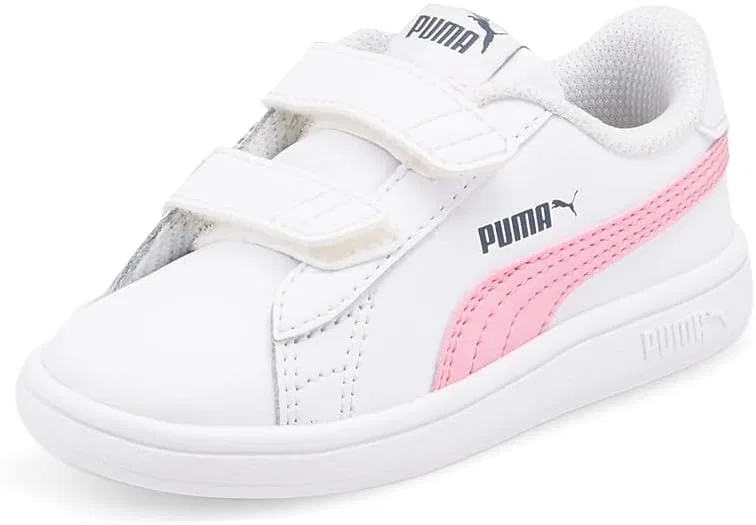 Детские кожаные кроссовки для мальчиков Smash V2 PUMA, White — фото 2