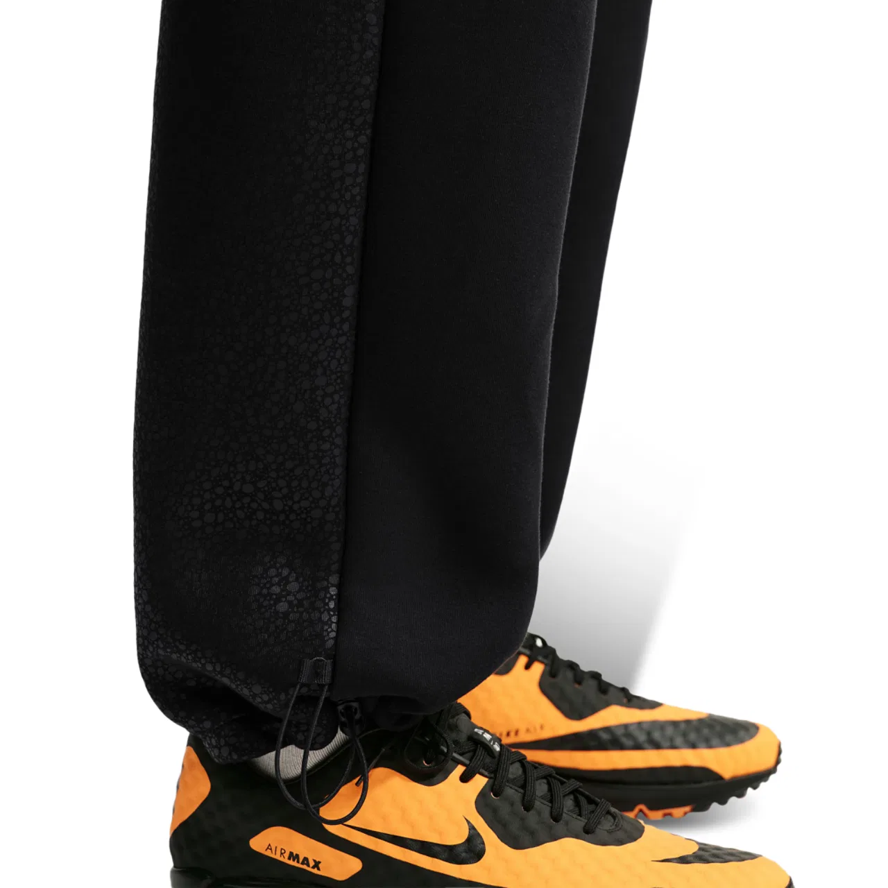 Мужские брюки из премиального флиса Tech Fleece Open Hem Pants Nike, черный с оранжевым — фото 3