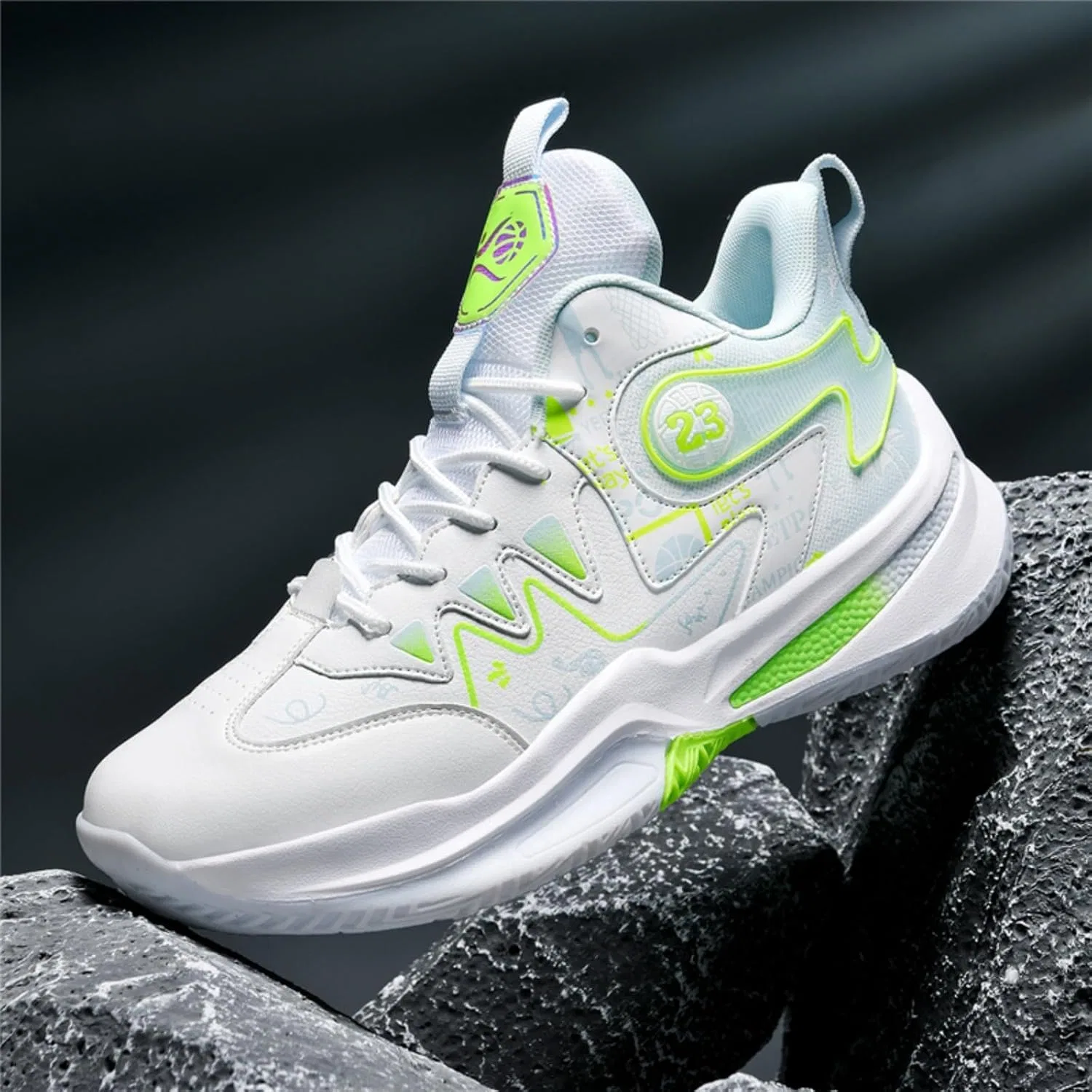 Детские кроссовки для девочек с нескользящей подошвой Ucilxi, White Green — фото 4