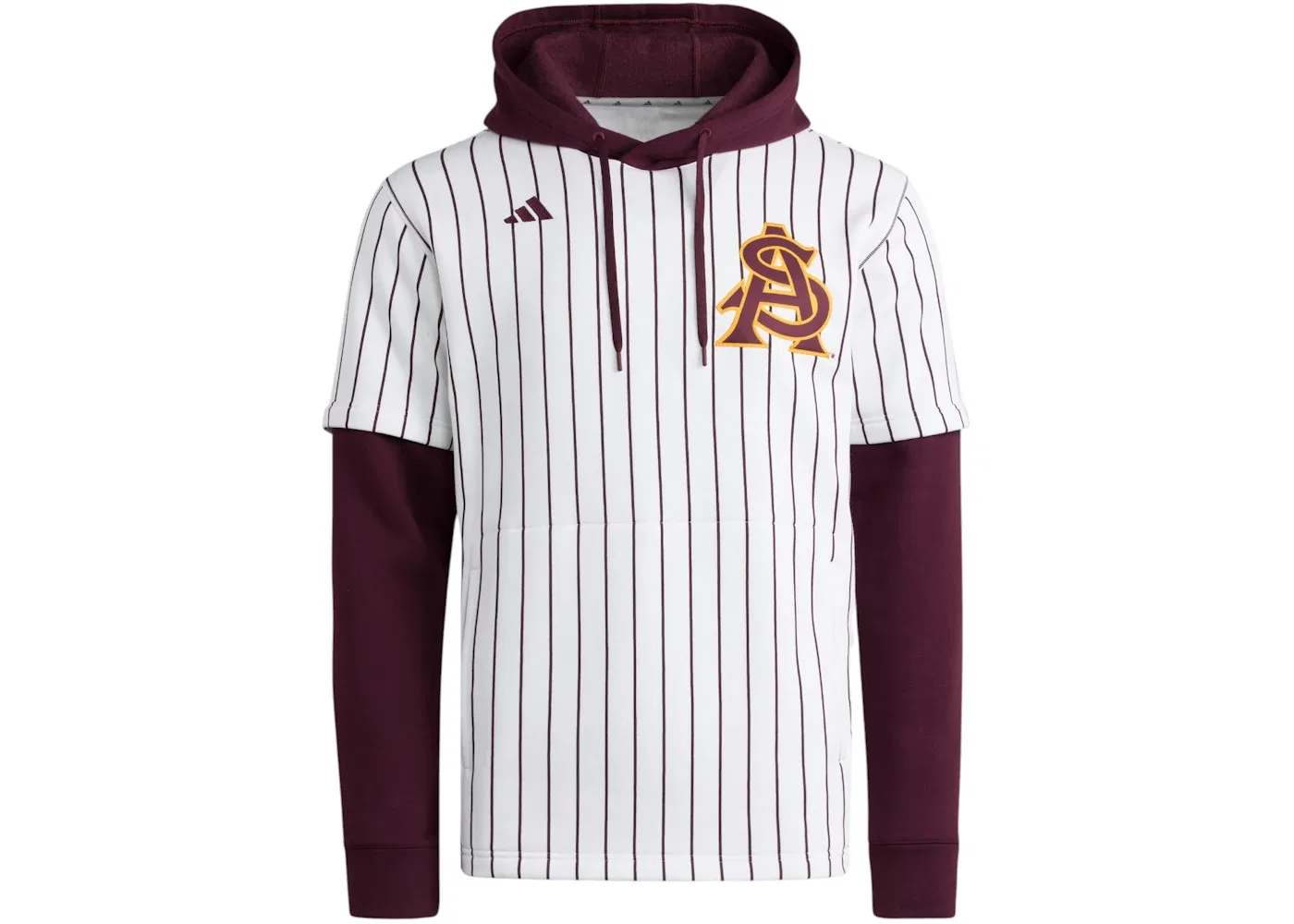 Мужская джерси с капюшоном Arizona State White Team Maroon Adidas, Arizona State White Team Maroon