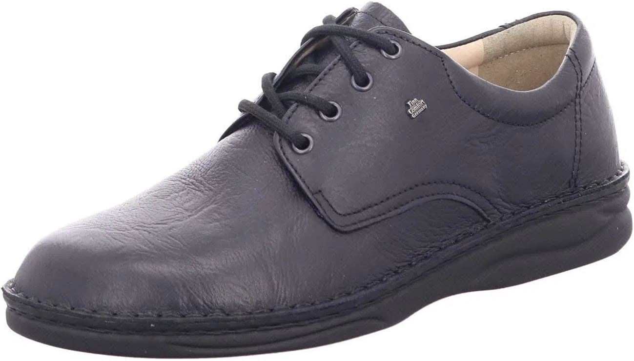 Мужские низкие туфли Derby Schn от Finn Comfort Metz, Black Grain
