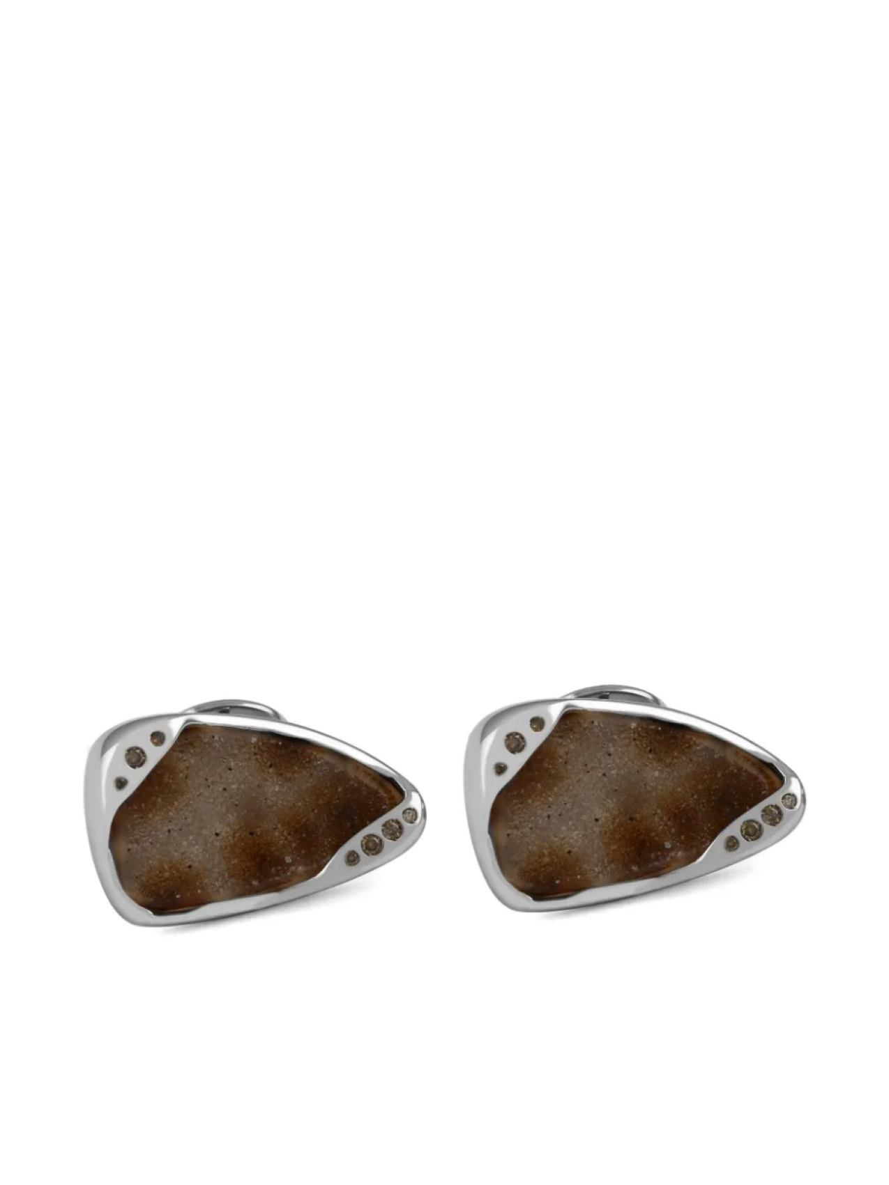 

Tateossian запонки Drusy с бриллиантами и агатом, белый