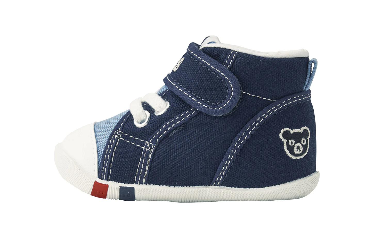 

Кроссовки с вышитым логотипом и сенсорным ремешком MIKI HOUSE, синий