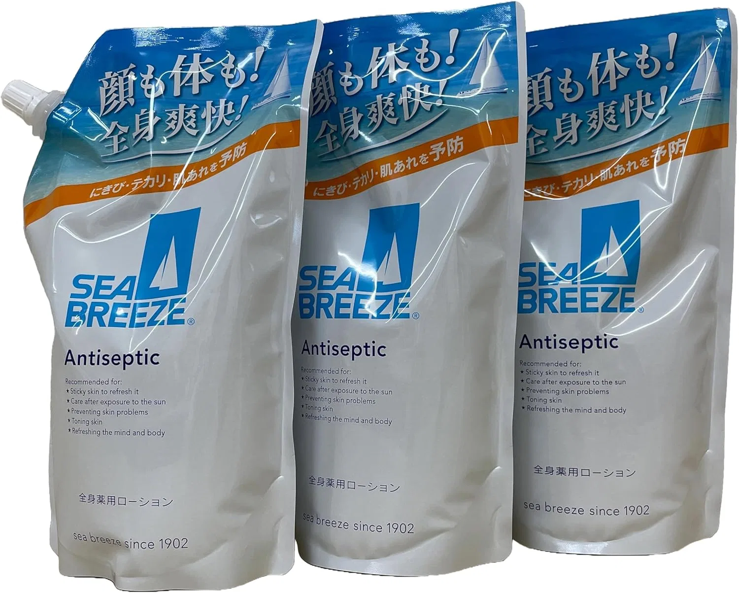 Набор лосьона для тела Shiseido Sea Breeze антисептический, 700 мл x 3, белый Health & Beauty