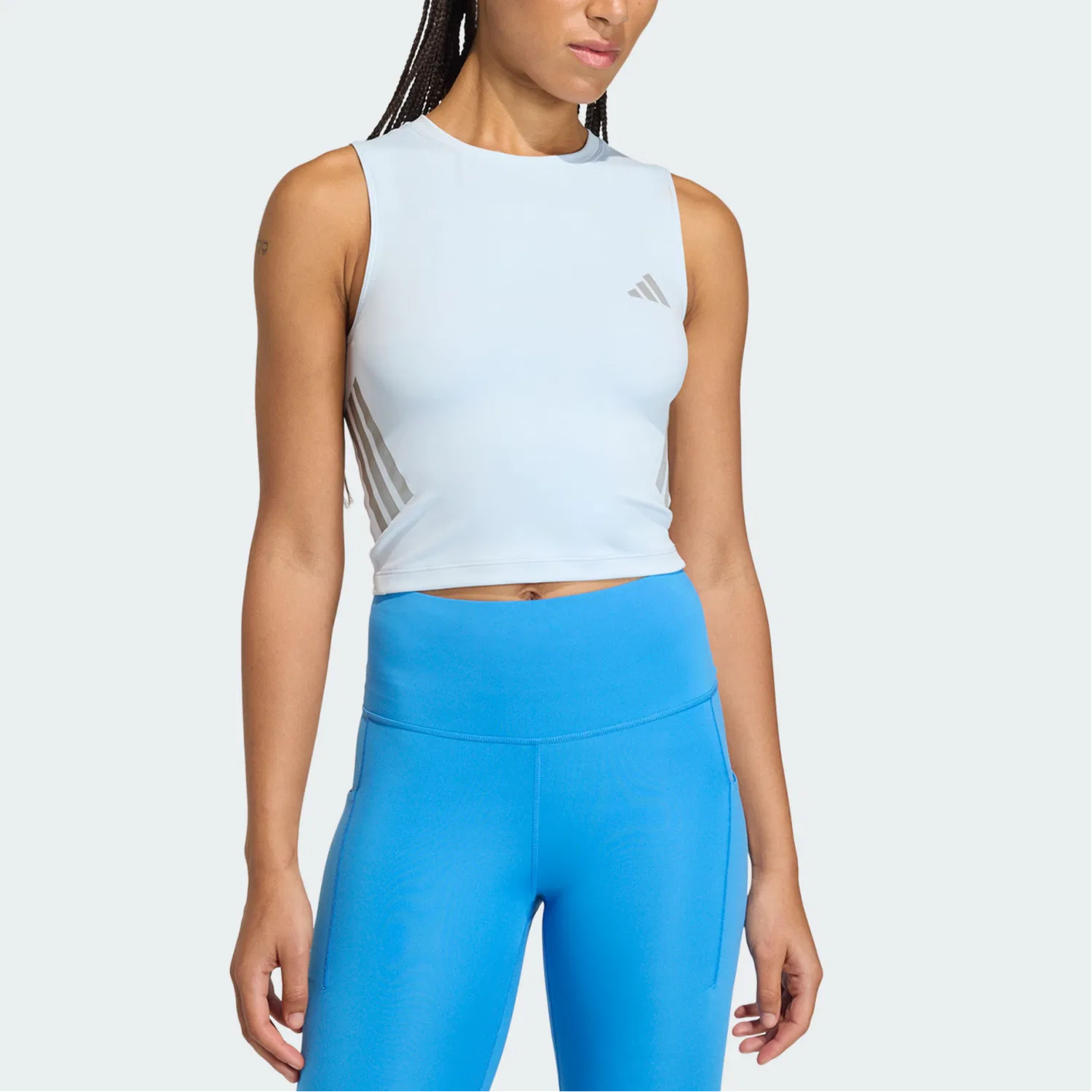 Женский топ для бега Tank Top Adidas, Crystal Blue — фото 3