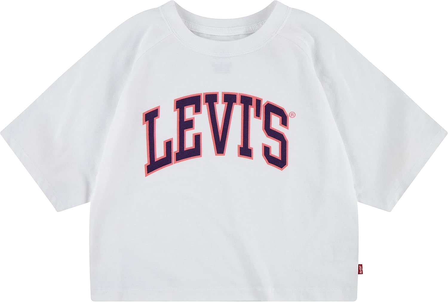 

Футболка Levi's для девочек с высокой талией и принтом, White/Navy/Red