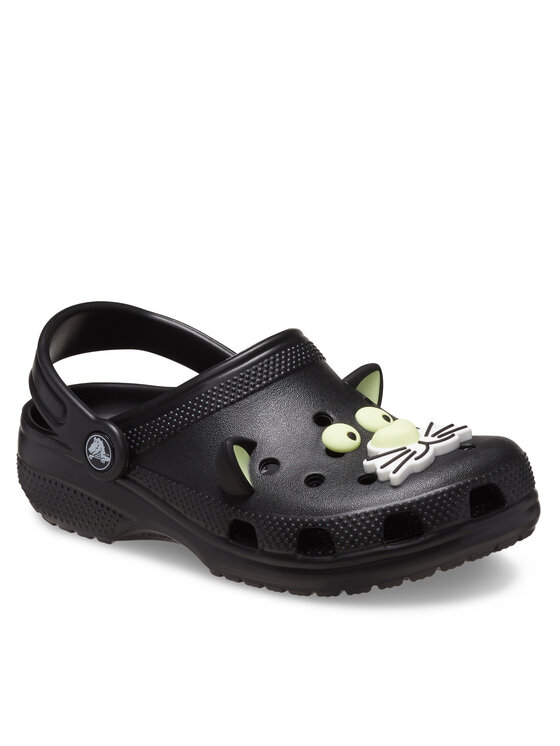 Шлепанцы Classic Glow Black Cat Clog K 210387 Crocs, черный — фото 2