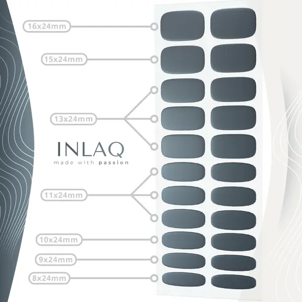 Гибридные наклейки для ногтей темно-зеленого цвета, 1 упаковка. Inlaq Nail wraps uv/led, цвет ciemny zielony — фото 2