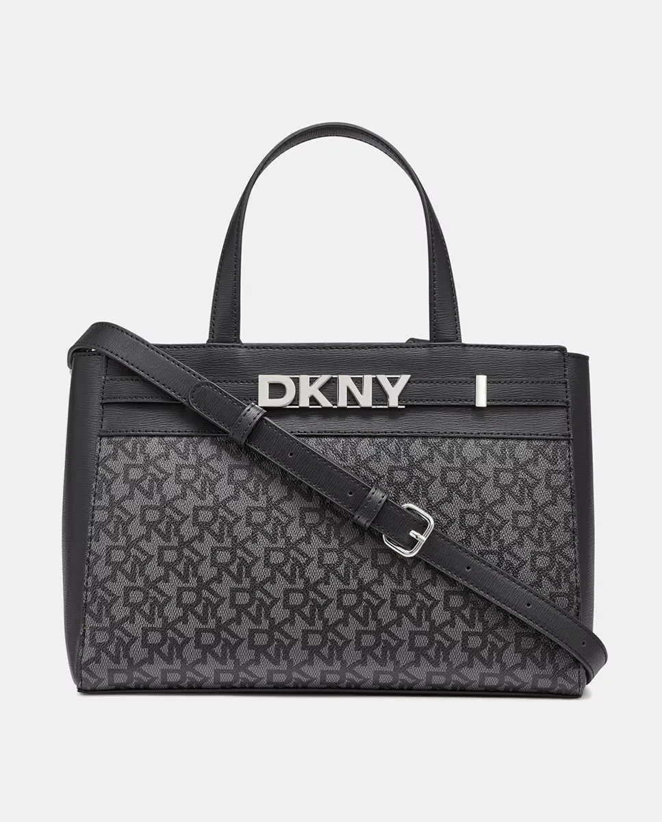 

Сумка DKNY BECKETT с двойной ручкой и однотонным принтом, черный