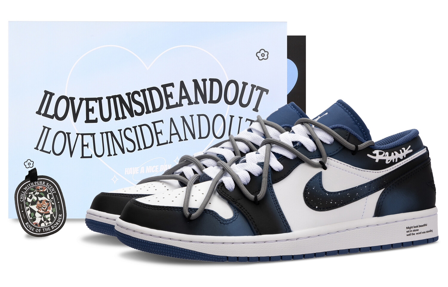 

Баскетбольные кроссовки Air 1 Vintage Men Low-top Black/white/blue Jordan