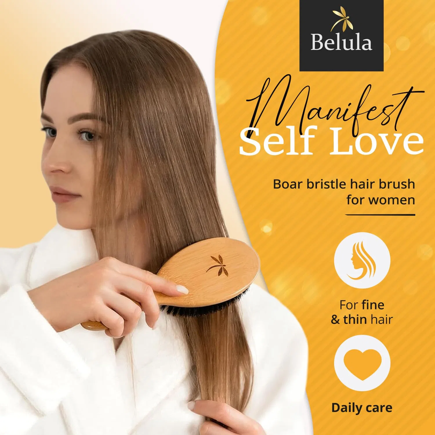 Набор щеток для волос с натуральной щетиной от Belula Belula — фото 3