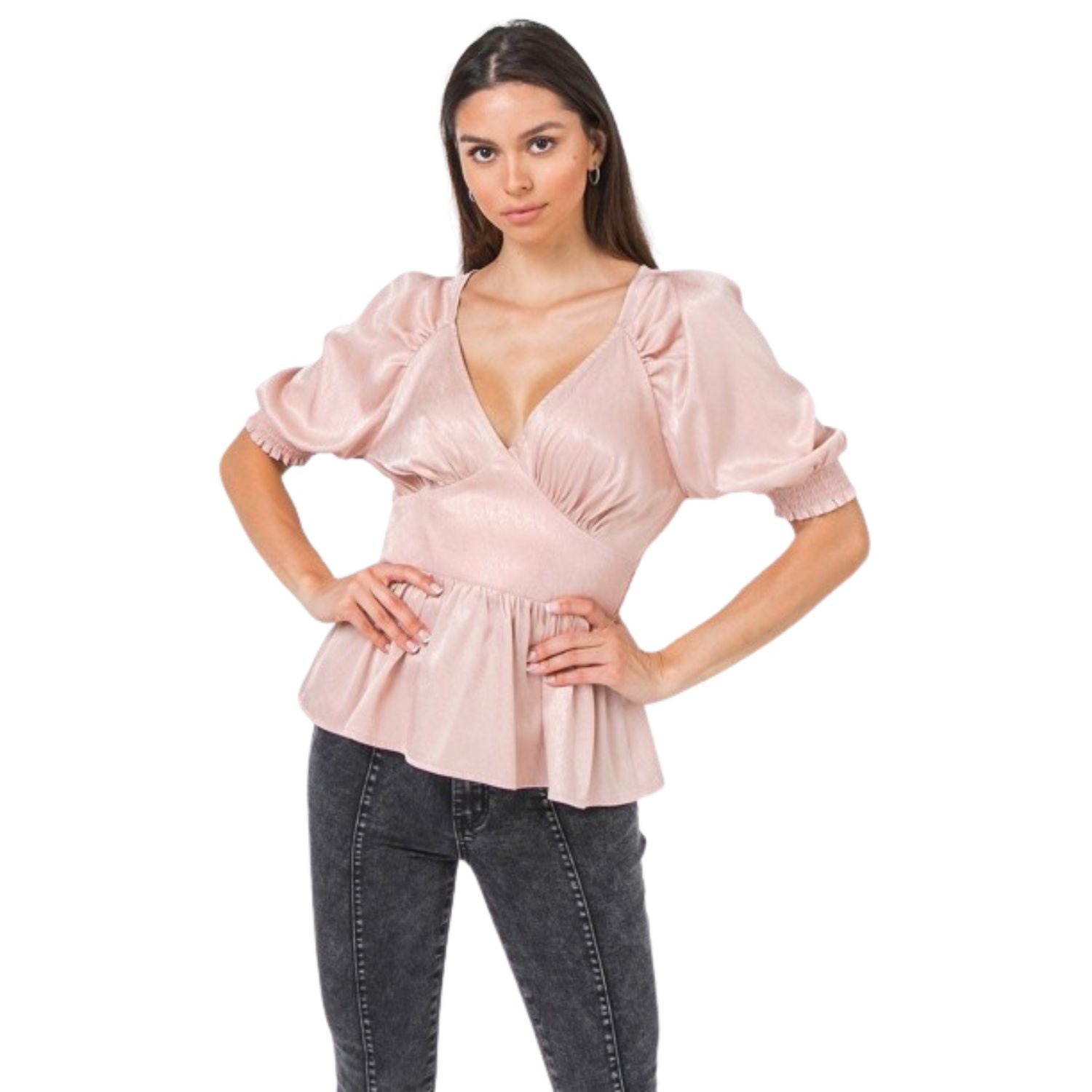 

Однотонный атласный топ FASHNZFAB, красный