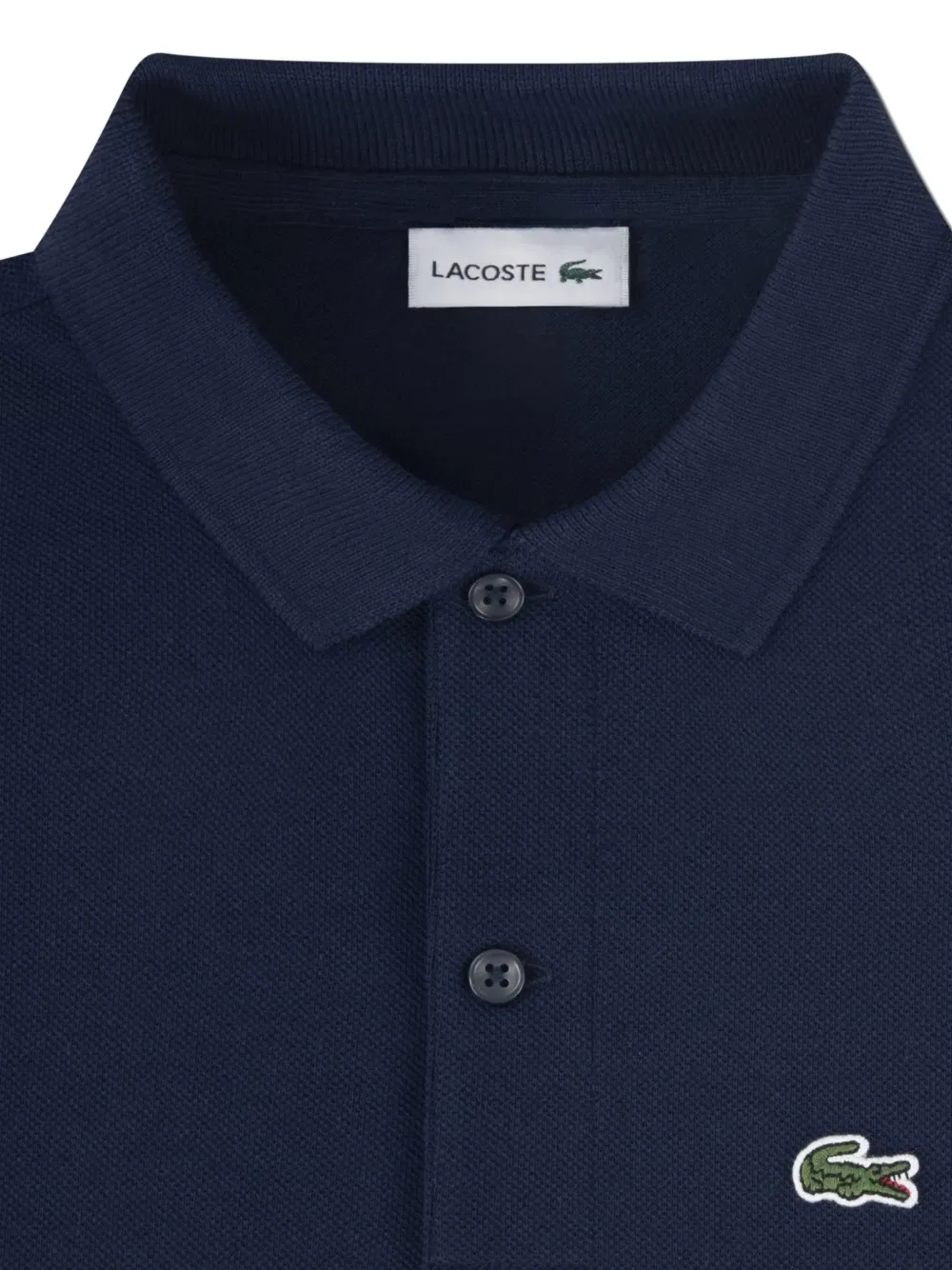 Хлопковая рубашка-поло с логотипом Lacoste Kids, синий — фото 3
