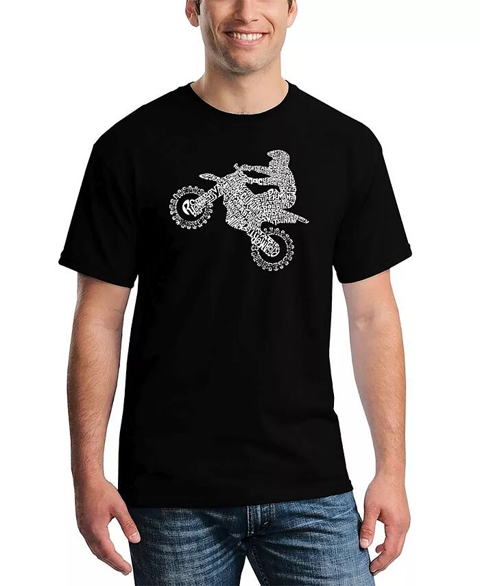 

Мужская футболка Freestyle Motocross - FMX Word Art LA Pop Art, черный
