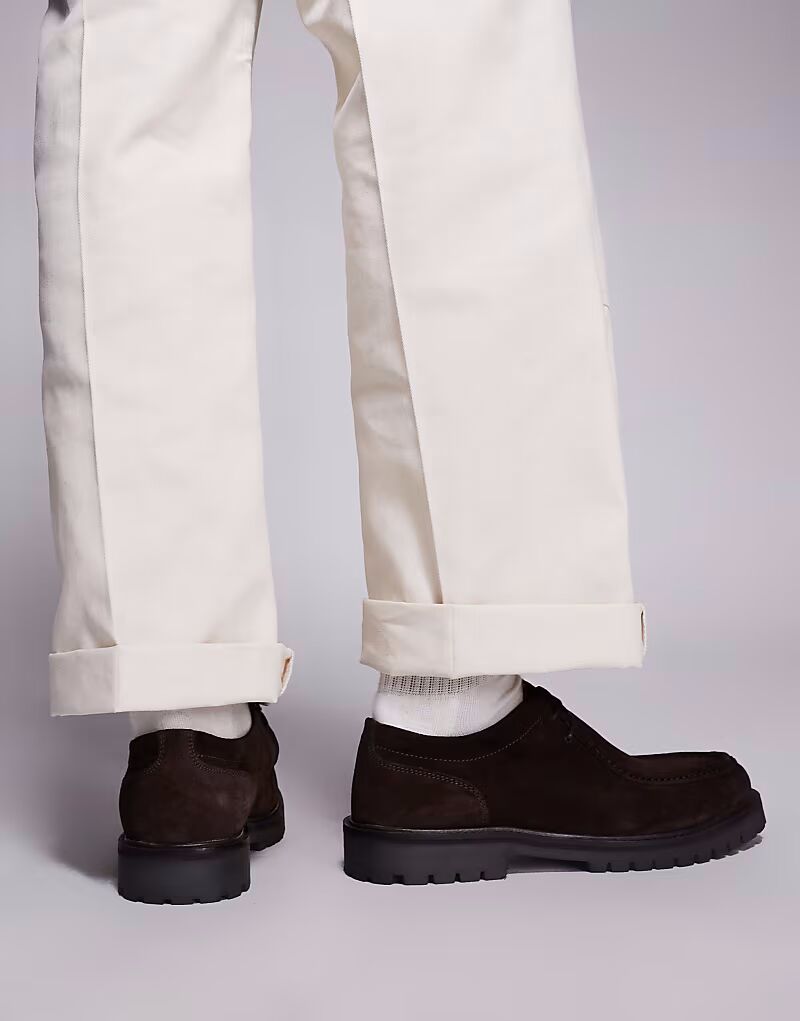 Массивные мокасины со шнуровкой Presley из коричневой замши Schuh — фото 2
