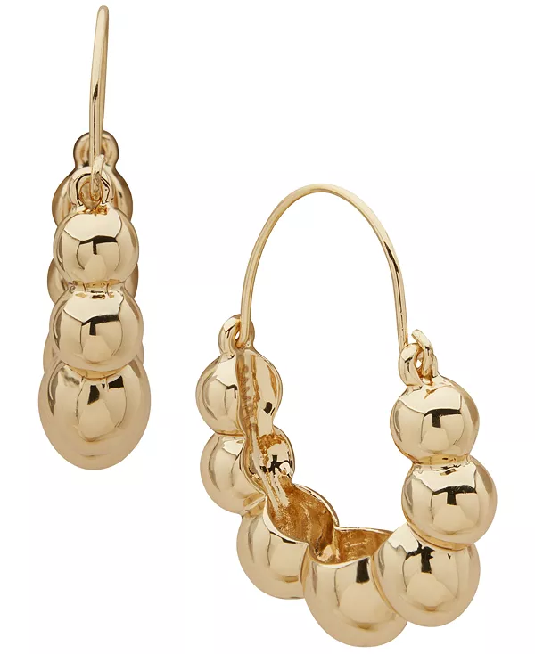 

Объемные серьги-кольца динамичного золотистого оттенка Anne Klein, gold