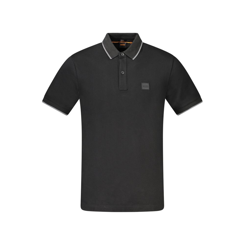 

Черная хлопковая рубашка-поло Hugo Boss, Black