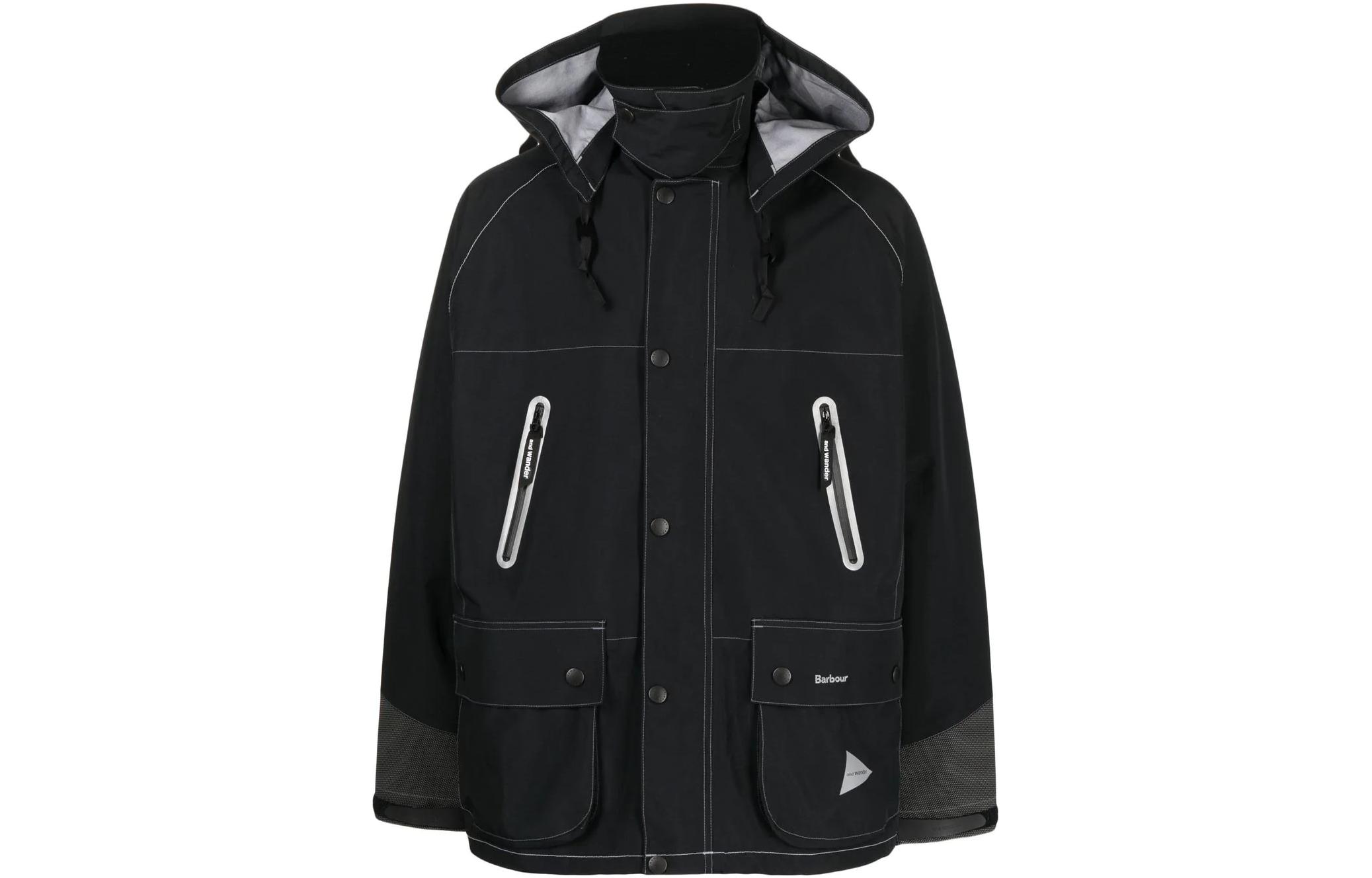 

Куртка с капюшоном и логотипом BARBOUR, черный