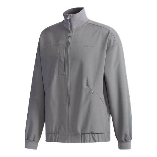 

Куртка adidas neo M Ut Bmbr Jkt Casual Sports Zipper Stand Collar Long Sleeves Jacket Gray, серый