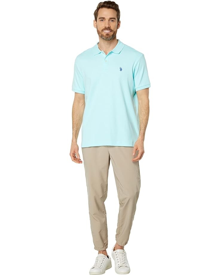Поло U.S. POLO ASSN. Interlock Core Polo Shirt, цвет Easy Turquoise — фото 4