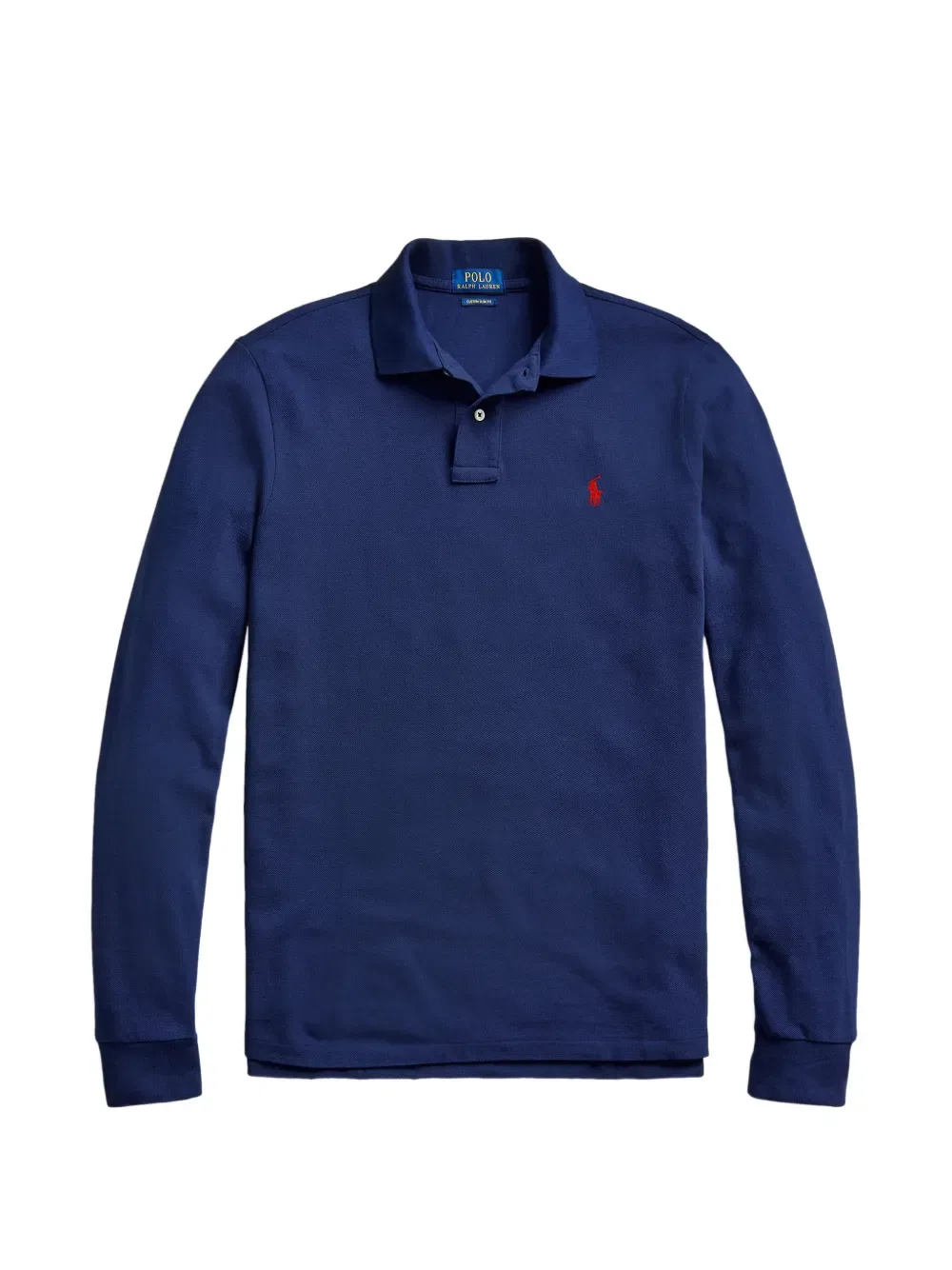 Рубашка-Поло с длинными рукавами из пике Polo Ralph Lauren, синий