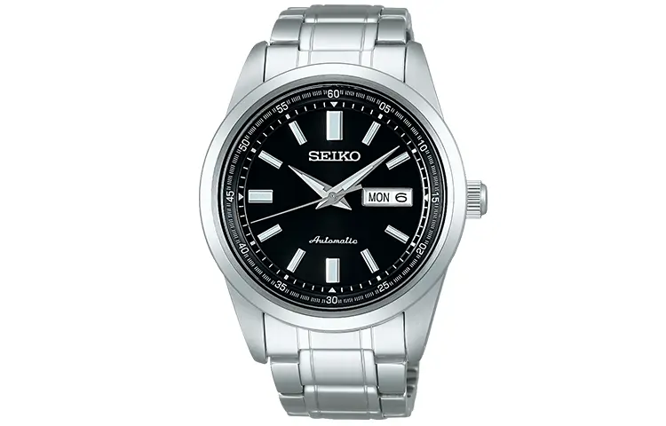 

Seiko Presage Series Механический механизм Наручные часы из нержавеющей стали Мужские часы Черный циферблат SARV003