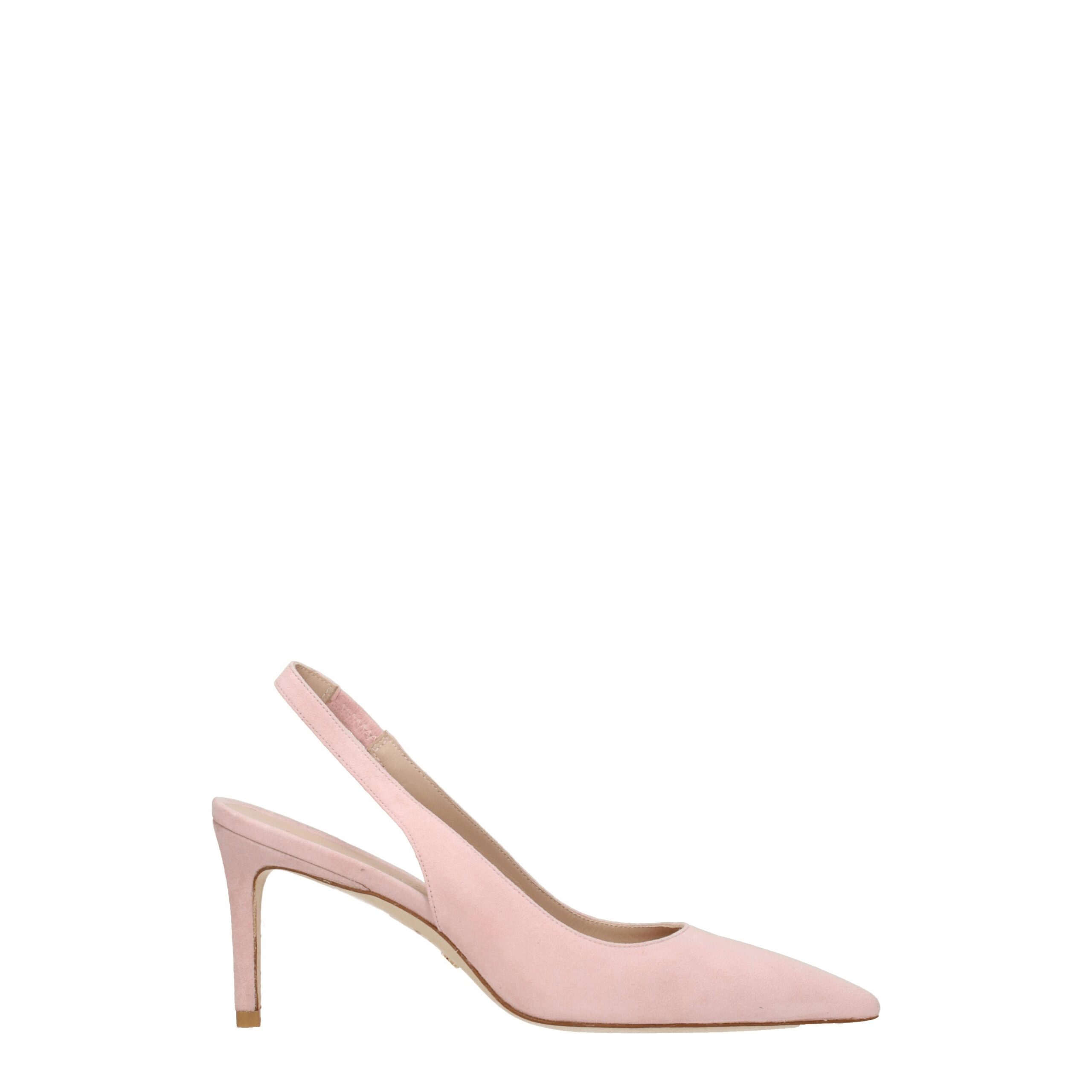 Розовые кожаные туфли на среднем каблуке Stuart Weitzman, розовый