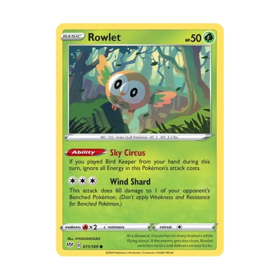 

CCG Роулет (К) # 11/189, Pokemon - SWSH03 - Darkness Ablaze - Singles
