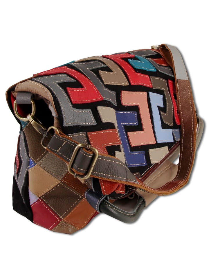 

Наплечная сумка Toscanto Shopper, Schultertasche Leder mehrfarbig ca. 46cm