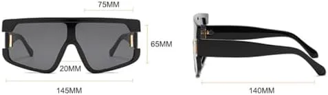 

Крупные квадратные солнцезащитные очки для женщин, модные цельные солнцезащитные очки в винтажном стиле, сине-серые оттенки, панк-очки MTZJH, Green Brown Lens