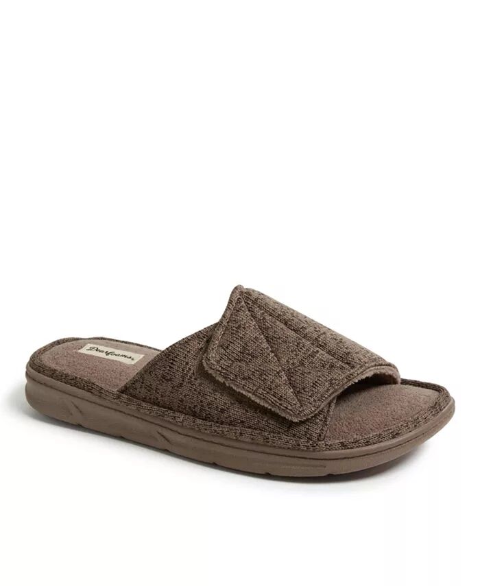 

Мужские домашние тапочки Chase Marled Knit с регулируемым ремешком для душа Dearfoams, коричневый/бежевый