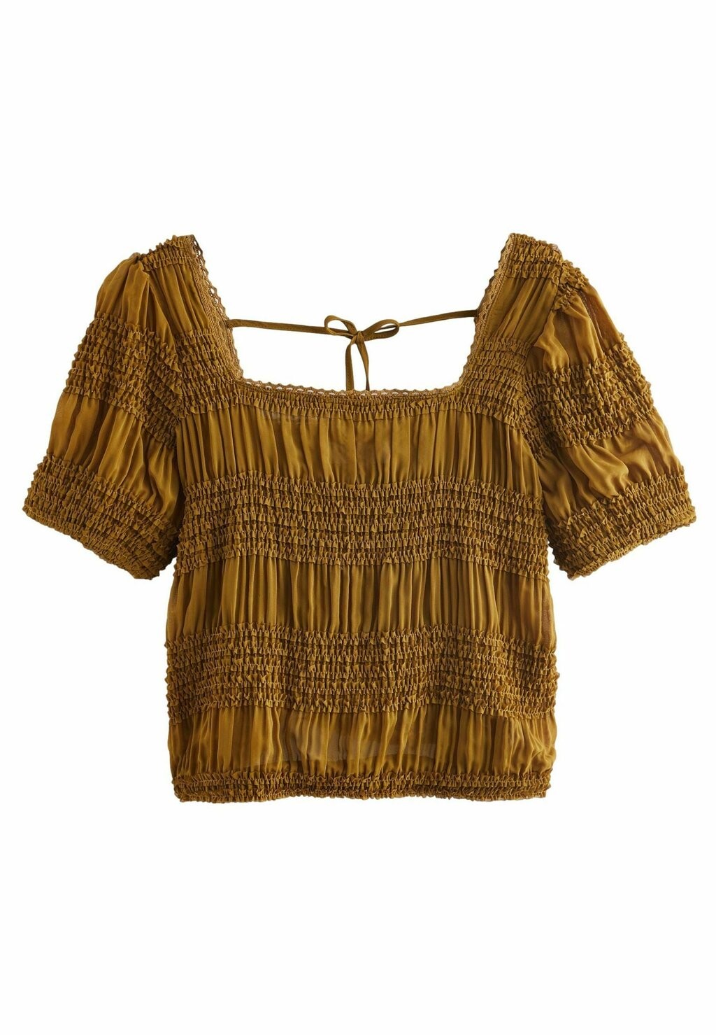 

Блузка Short Sleeve Smock Tie Back Next, охристо-желтая
