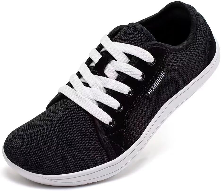 

Минималистичные кроссовки HOBIBEAR для женщин и мужчин, Нулевой перепад высоты подошвы, Широкая ширина, Модные кроссовки, белый/черный