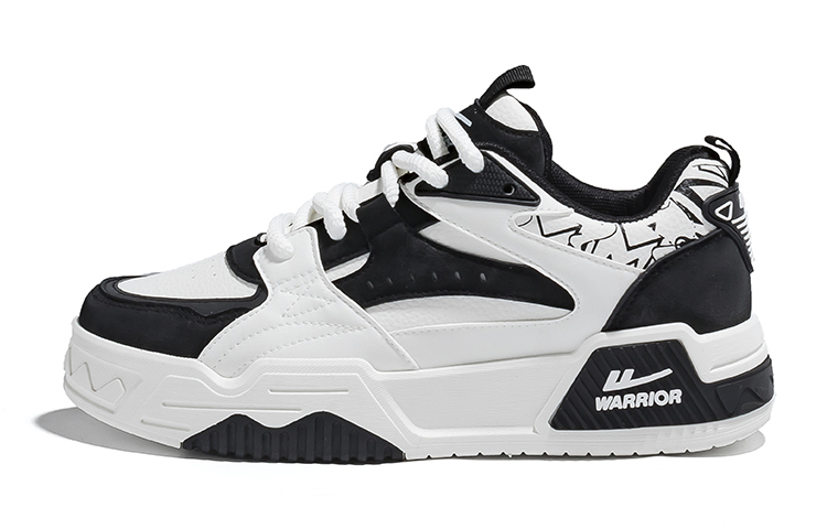 

WARRIOR Низкие скейтерские кроссовки мужские бело-черные, цвет White Black