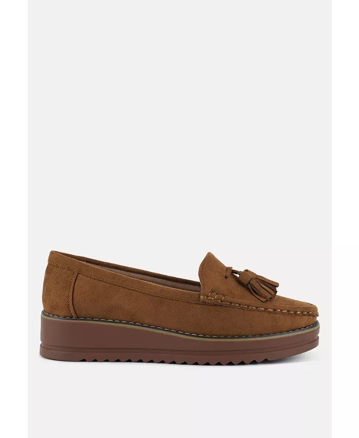 Daiki Platform Lug Sole Tassel Loafers для женщин London Rag, коричневый