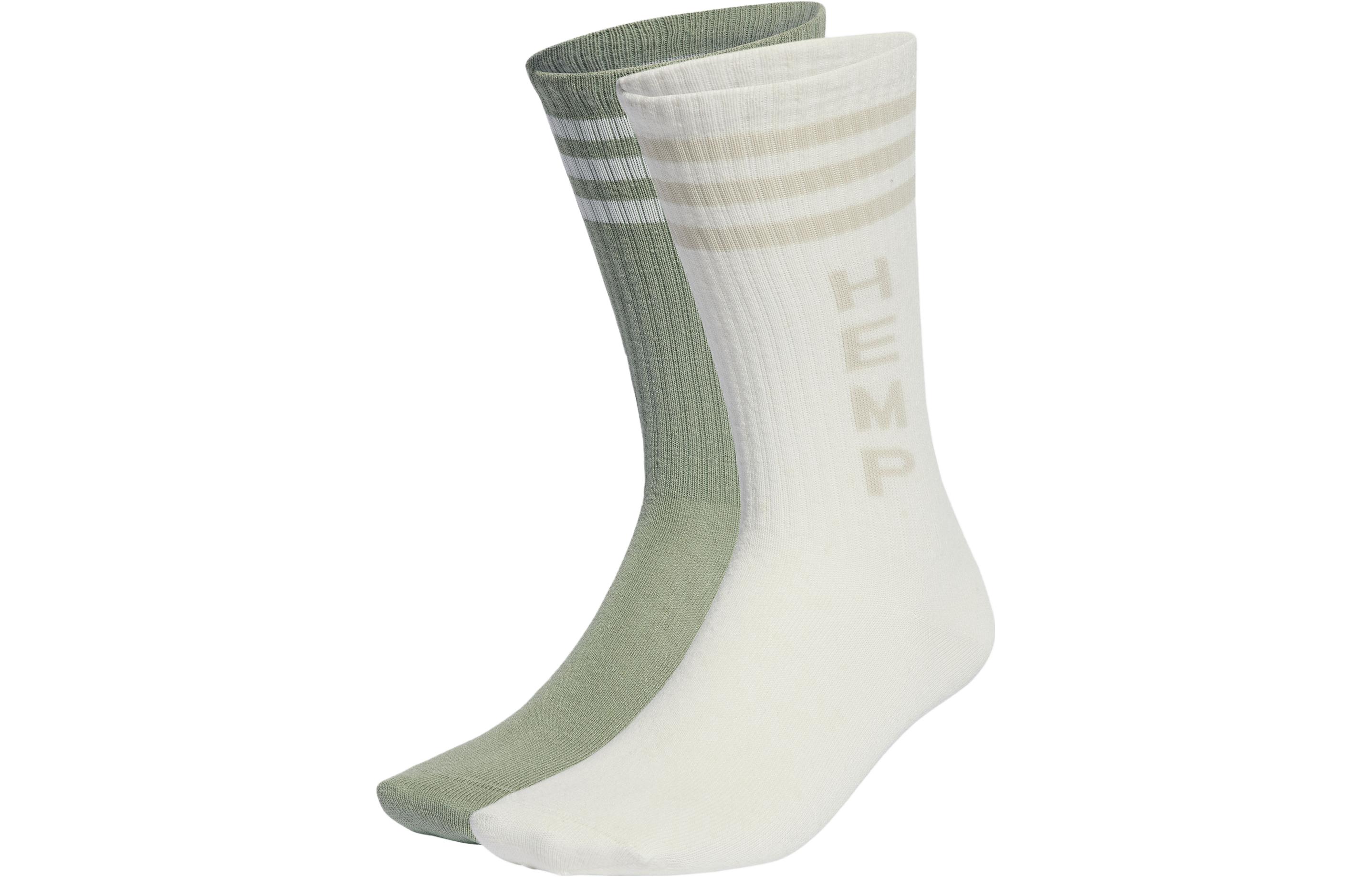

Носки Mid Calf Unisex 2 Pack Adidas Originals, Белый+Зеленый