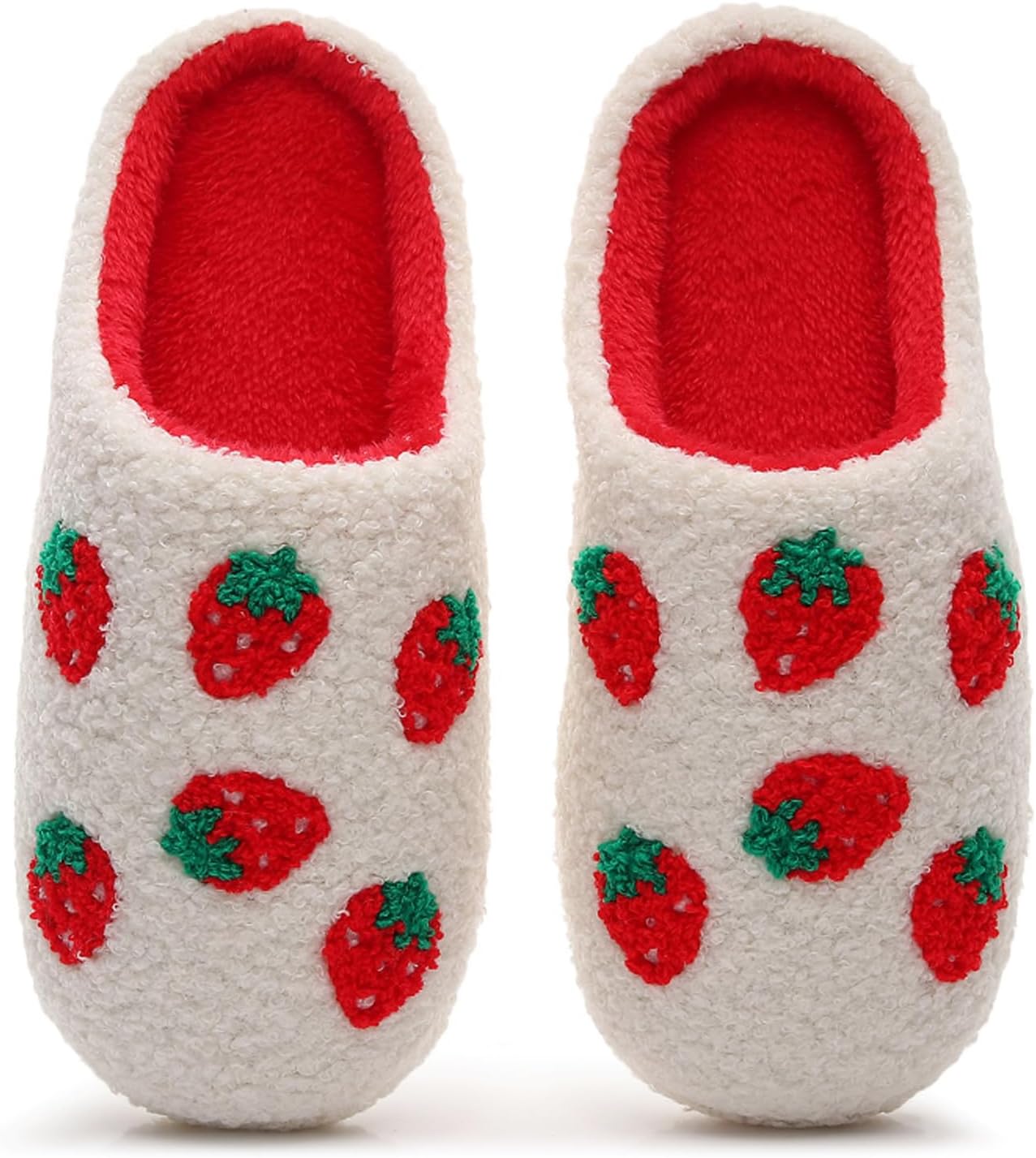 

Женские и мужские домашние тапочки с элегантным бантиком, удобные плюшевые теплые тапочки, легкие, с нескользящей подошвой, для дома и улицы Oukisam, 08 Strawberry
