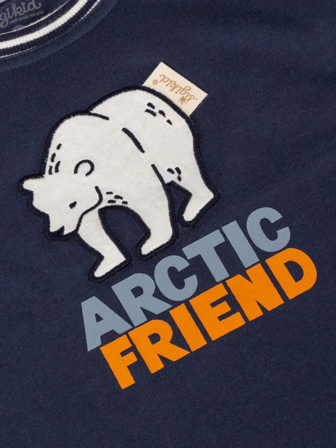 Футболка Sigikid Langarmshirt Polar Friends темно-синего цвета — фото 2