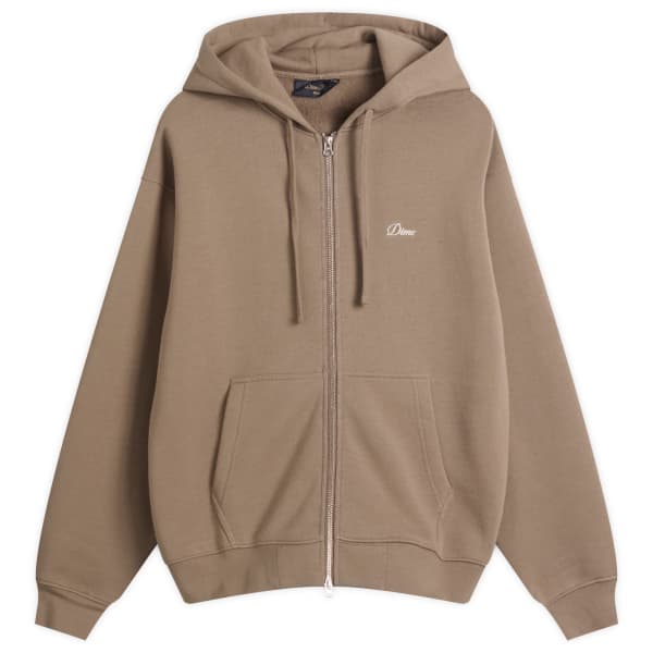 

Худи на молнии с небольшим логотипом, написанным курсивом Dime, Driftwood